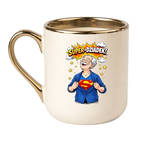 KUBEK ELEGANCKI ZE ZŁOTYM "SUPER-DZIADEK"
