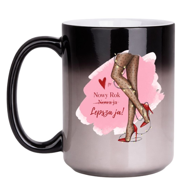 Noworoczny Magiczny Kubek 450 ml z Napisem Nowy Rok Lepsza Ja
