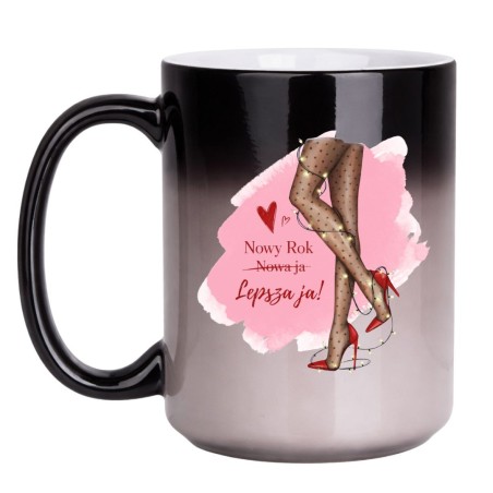 Noworoczny Magiczny Kubek 450 ml z Napisem Nowy Rok Lepsza Ja