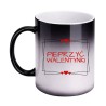 Śmieszny Magiczny Kubek 330 ml na Walentynki z Napisem "PIEPRZYĆ WALENTYNKI"