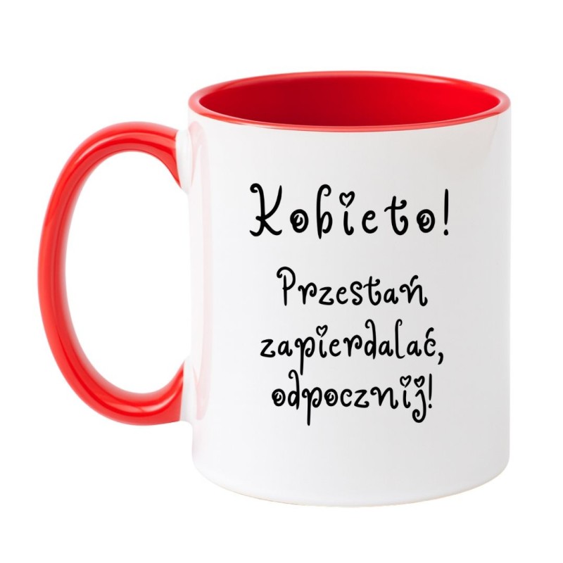 kubek z napisem dla zapracowanej kobiety do biura