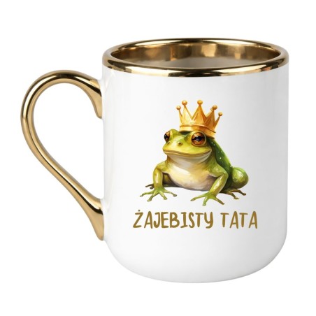 KUBEK "ŻAJEBISTY TATA" BIAŁO -ZŁOTY