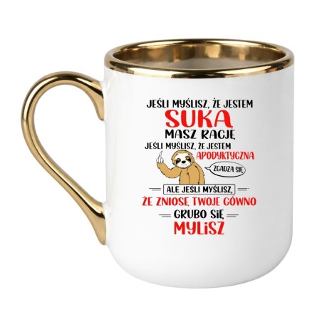 Elegancki kubek z chamskim napisem