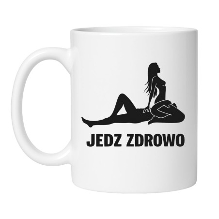KUBEK „JEDZ ZDROWO” – ŚMIESZNY KUBEK DLA DOROSŁYCH Z HUMOREM