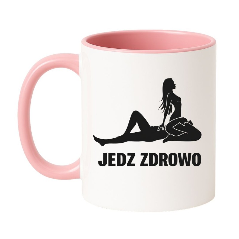 KUBEK „JEDZ ZDROWO” – ŚMIESZNY KUBEK DLA DOROSŁYCH Z HUMOREM