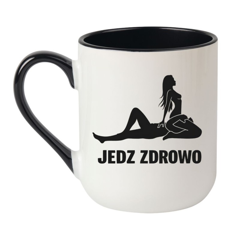 Kubek JEDZ ZDROWO - śmieszny kubek bez cenzury NASTY