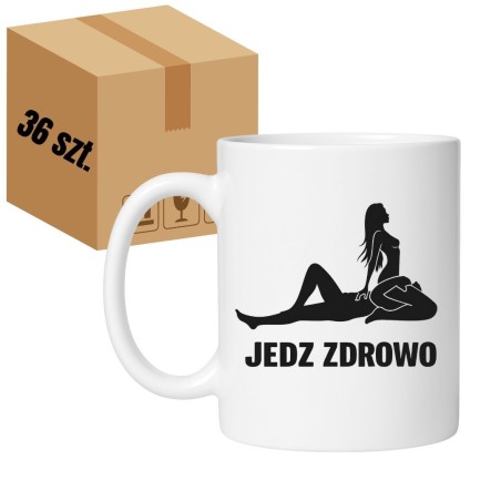 36 x Kubek JEDZ ZDROWO - śmieszny kubek bez cenzury NASTY