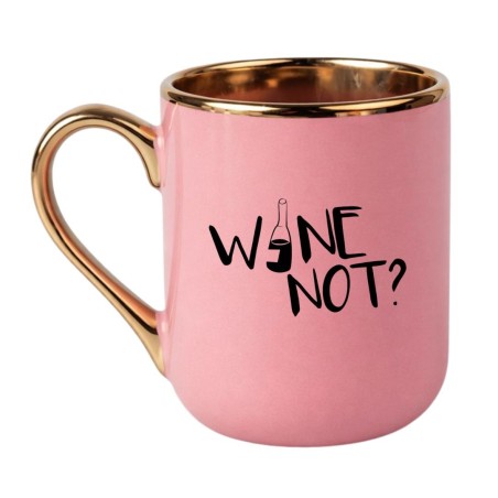 KUBEK „WINE NOT?” RÓŻOWO-ZŁOTY