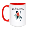 Kubek duży biało-czerwony 450 ml z nadrukiem – humorystyczny kubek z kotem, sprawdź bestseller.