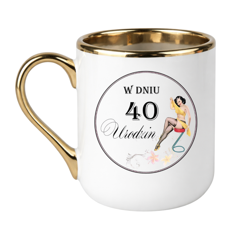 Kubek na 40 urodziny – elegancki prezent dla niej