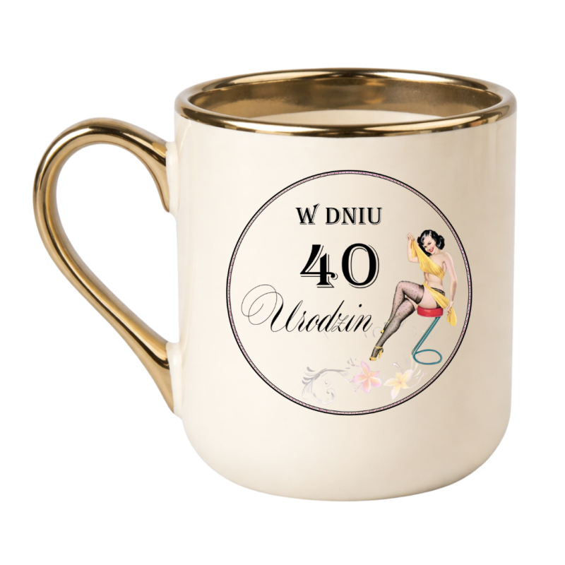 Kubek na 40 urodziny – elegancki prezent dla niej