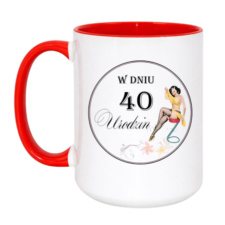 Kubek duży biało-czerwony 450 ml z nadrukiem bez cenzury – śmieszny kubek dla odważnych, chamski kubek bez cenzury.