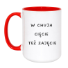 Kubek duży biało-czerwony 450 ml z nadrukiem bez cenzury – chamski kubek, świetny prezent