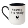 Miłosny kubek bez cenzury dla dorosłych z napisem „Kocham Cię, że ja pierdolę!”