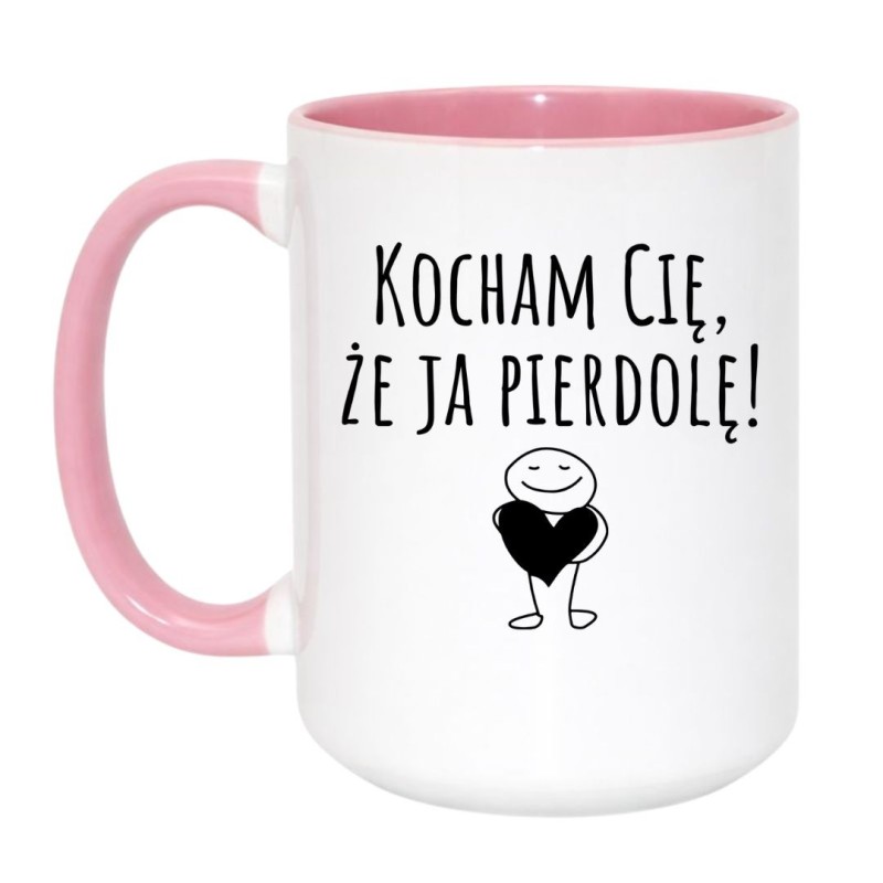 Miłosny kubek 450 ml bez cenzury dla dorosłych z napisem „Kocham Cię, że ja pierdolę!”