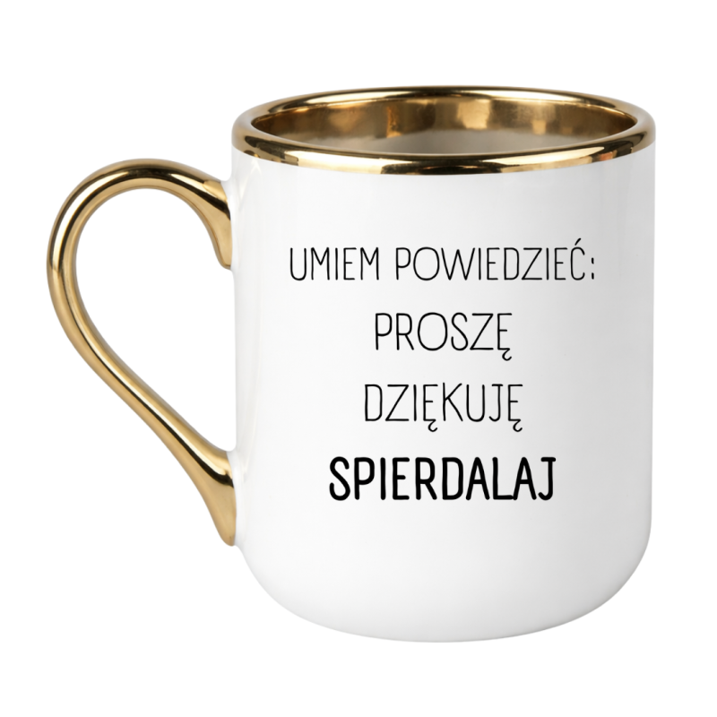 UMIEM POWIEDZIEĆ PROSZĘ DZIĘKUJĘ SPIERDALAJ ELEGANCKI BIAŁY