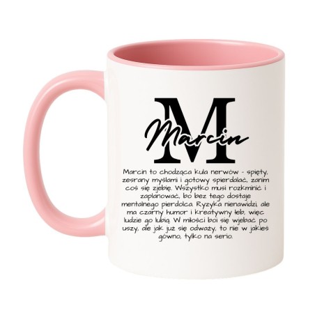 personalizowany kubek męski z imieniem Marcin