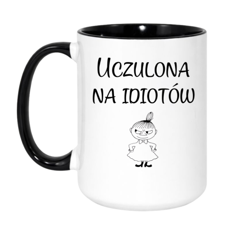 Kubek duży biało-czarny 450 ml ze śmiesznym nadrukiem – kubek biało-czarny 450 ml nadruk, śmieszny prezent bez cenzury