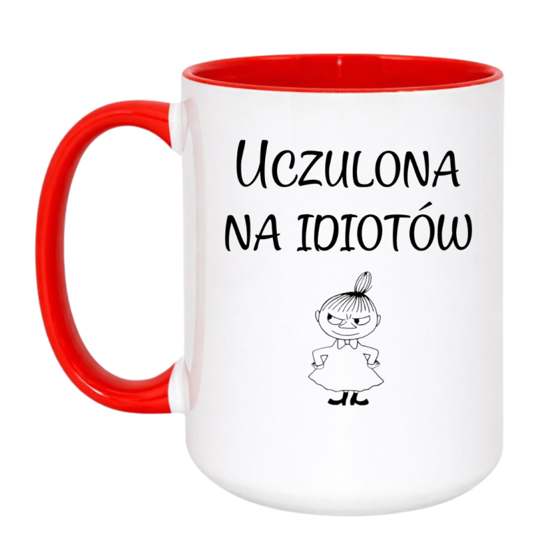 Kubek duży biało-czerwony 450 ml z żartobliwą grafiką – kubek biało-czerwony 450 ml nadruk, kubek bez cenzury