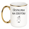 KUBEK "UCZULONA NA IDIOTÓW"  BIAŁO-ZŁOTY DUŻY
