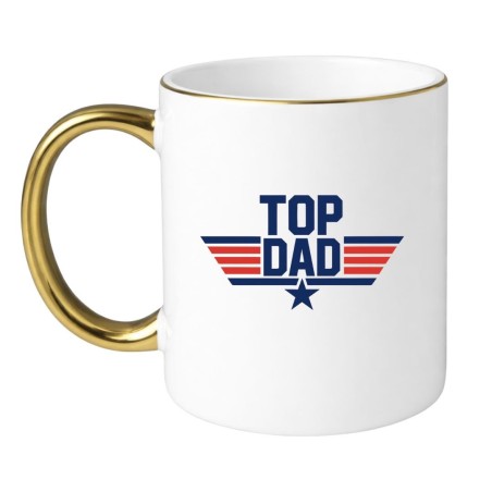 KUBEK „TOP DAD” KLASYCZNY BIAŁO-ZŁOTY