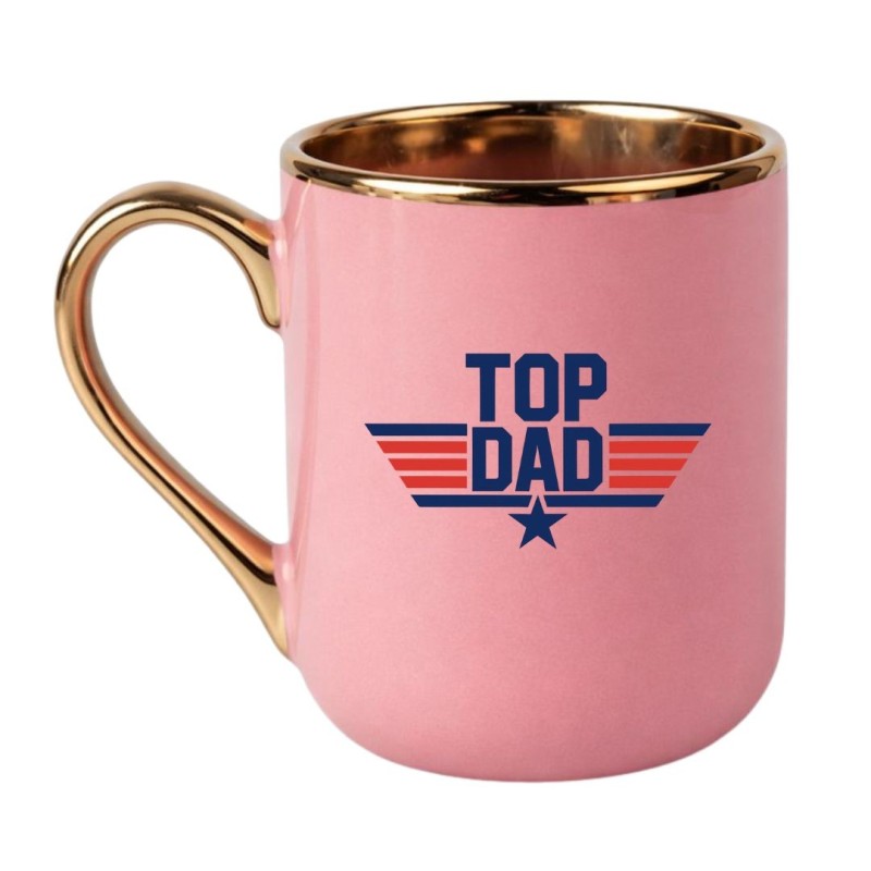 KUBEK „TOP DAD” ELEGANCKI RÓŻOWO-ZŁOTY