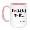 Kubek duży biało-różowy 450 ml z wulgarną grafiką – śmieszny kubek z nadrukiem