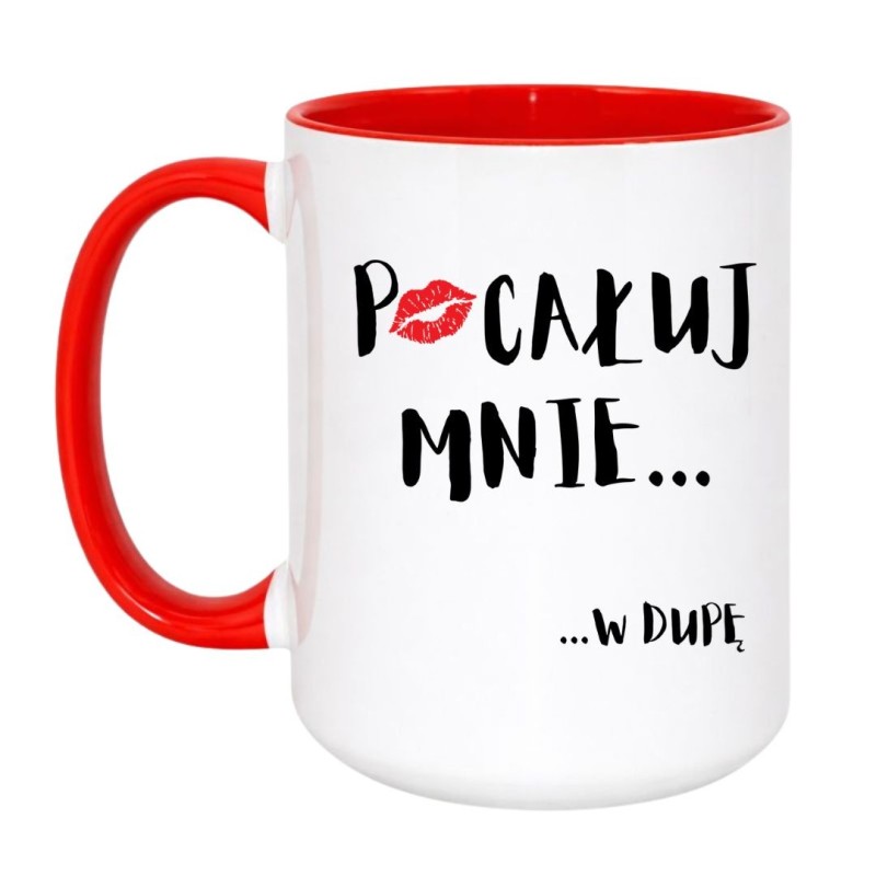 Kubek duży biało-czerwony 450 ml z chamskim motywem – prezent bez cenzury