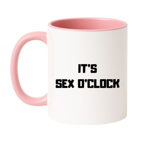 KUBEK BIAŁO RÓŻOWY IT’S SEX O’CLOCK