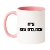 KUBEK BIAŁO RÓŻOWY IT’S SEX O’CLOCK