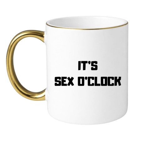 KUBEK BIAŁO ZŁOTY IT’S SEX O’CLOCK