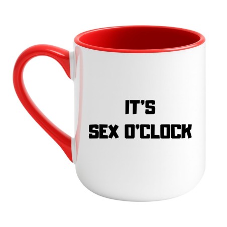 KUBEK 330 ML Z NAPISEM IT’S SEX O’CLOCK