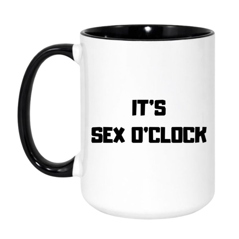 KUBEK 450 ML IT’S SEX O’CLOCK BIAŁO CZARNY