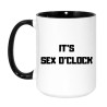 KUBEK 450 ML IT’S SEX O’CLOCK BIAŁO CZARNY