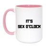 KUBEK 450 ML IT’S SEX O’CLOCK BIAŁO RÓŻOWY