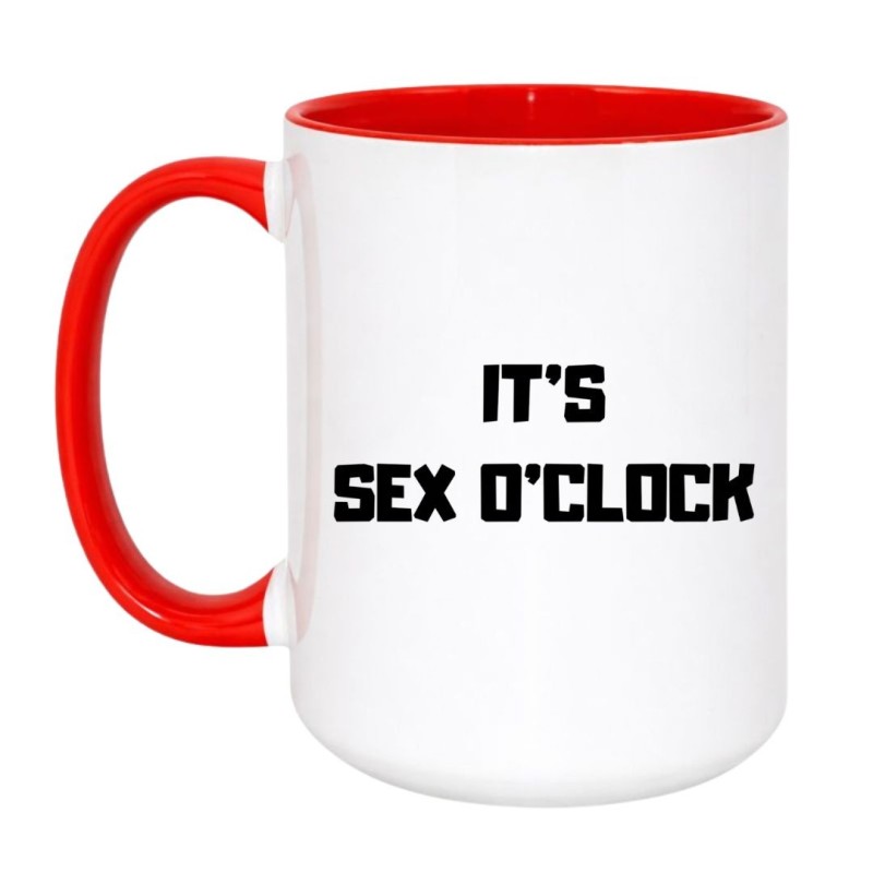 KUBEK 450 ML IT’S SEX O’CLOCK BIAŁO CZERWONY