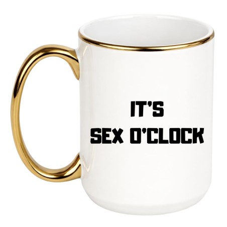 KUBEK 450 ML IT’S SEX O’CLOCK BIAŁO ZŁOTY