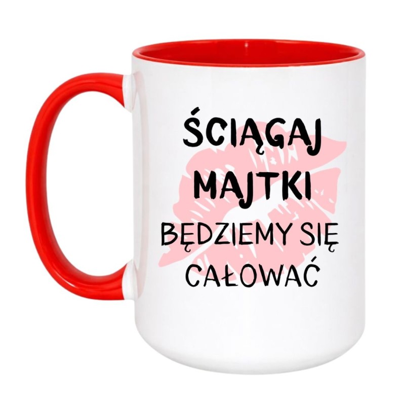 Kubek duży biało-czerwony 450 ml z humorystycznym nadrukiem – chamski prezent