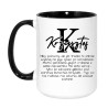 Kubek duży biało-czarny 450 ml z nadrukiem – humorystyczny kubek z imieniem Krzysztof, idealny do biura.