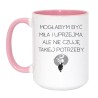 Kubek biało-różowy 450 ml z zabawnym tekstem dla najlepszej przyjaciółki lub współpracowniczki.