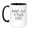 Kubek duży biało-czarny 450 ml z wulgarnym nadrukiem – humorystyczny kubek do biura