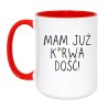 Kubek duży biało-czerwony 450 ml z napisem bez cenzury – śmieszny kubek dla dorosłych