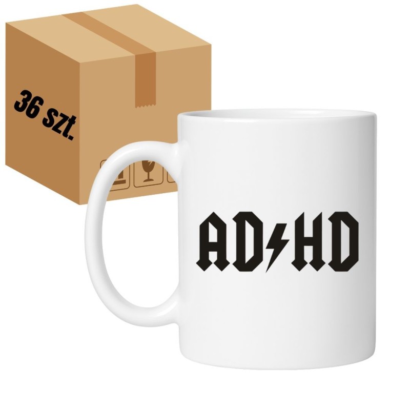 36 x kubek z napisem ADHD hurt