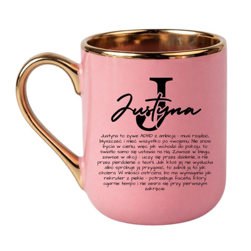 Personalizowany kubek z imieniam Justyna opis imienia