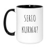 Kubek duży biało-czarny 450 ml z nadrukiem bez cenzury – zabawny kubek do pracy