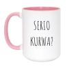 Kubek duży biało-różowy 450 ml z wulgarnym napisem – chamski prezent dla dorosłych
