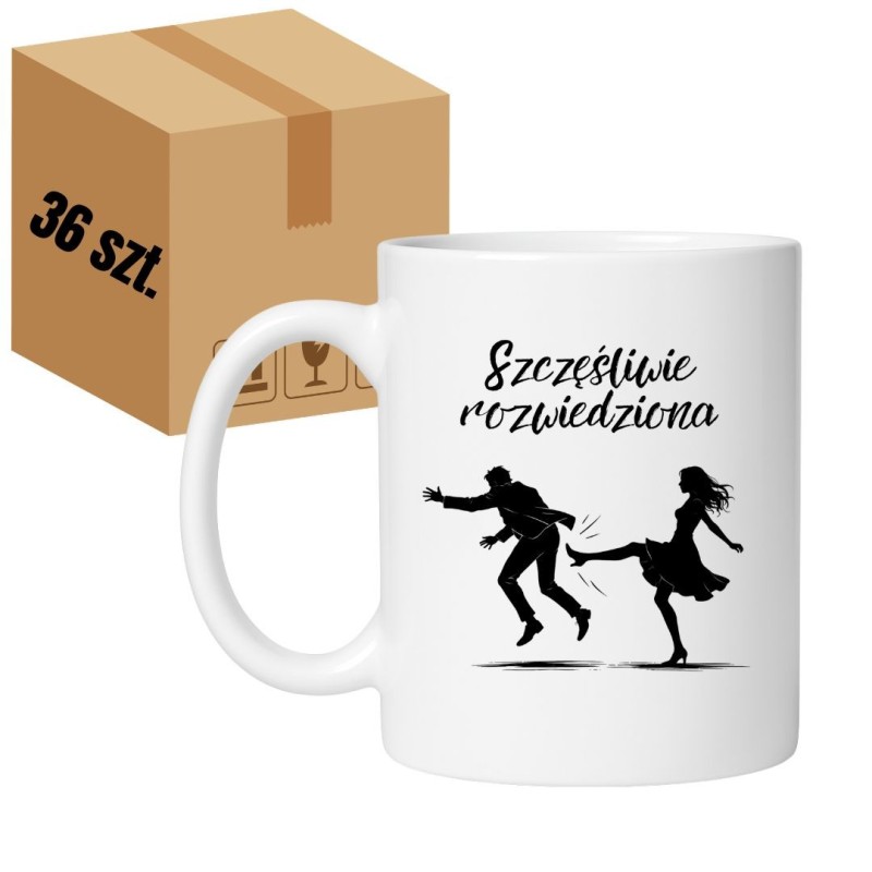 Kubki w hurcie 36 x KUBEK "SZCZĘŚLIWIE ROZWIEDZIONA"