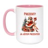 Kubek 450 ml z napisem Ja jestem prezentem – humor świąteczny