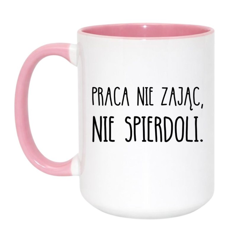 Kubek duży biało-różowy 450 ml z motywem bez cenzury – kubek 450 ml biało-różowy do herbaty