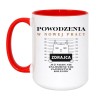Kubek duży biało-czerwony 450 ml z nadrukiem bez cenzury – śmieszny kubek dla znajomego z pracy, kubek bez cenzury.